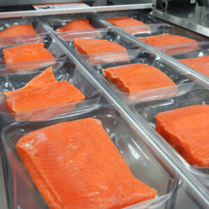 Arctic Char fillets in trays
